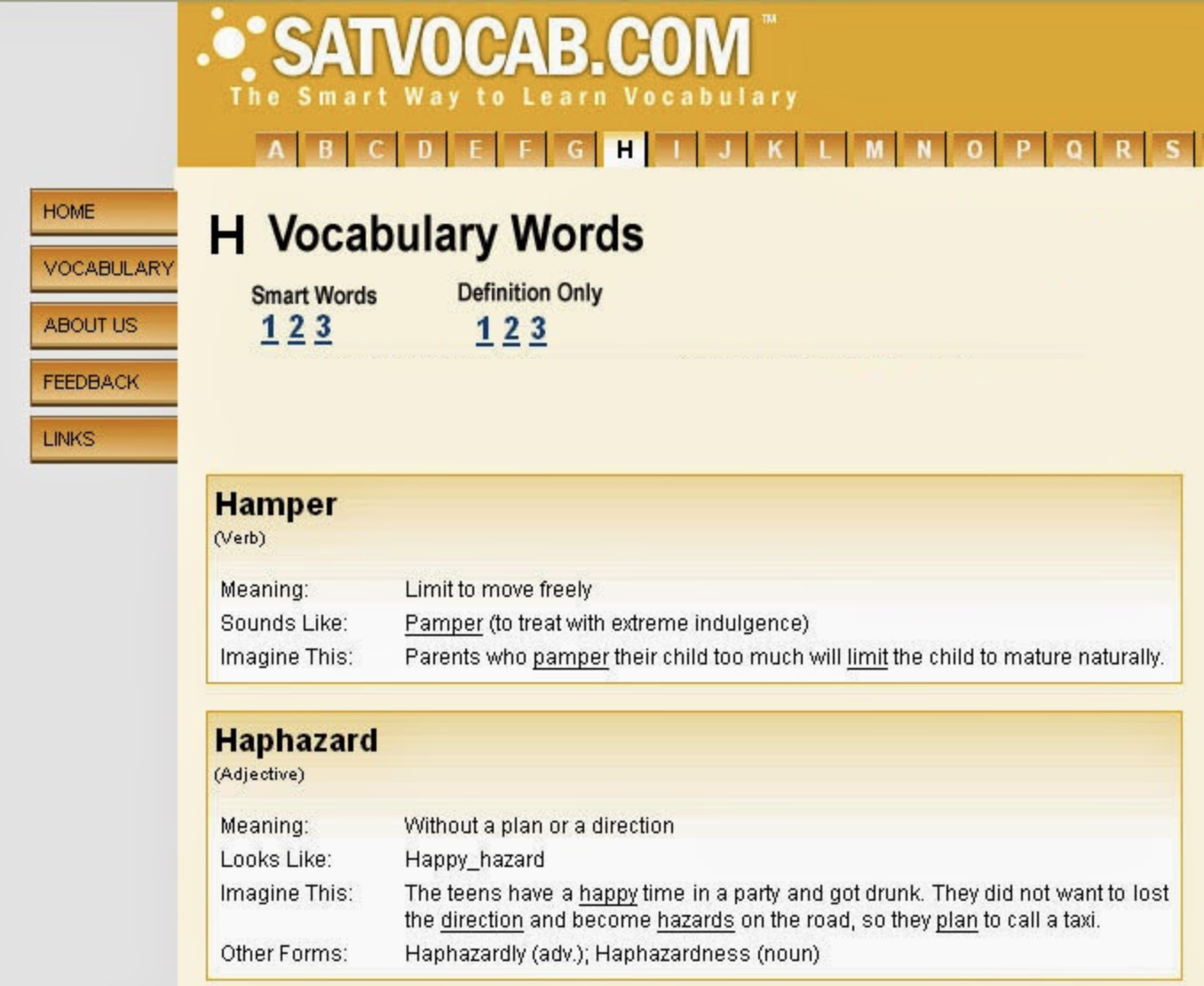 SATVocab.com Version 2 - Updated website design